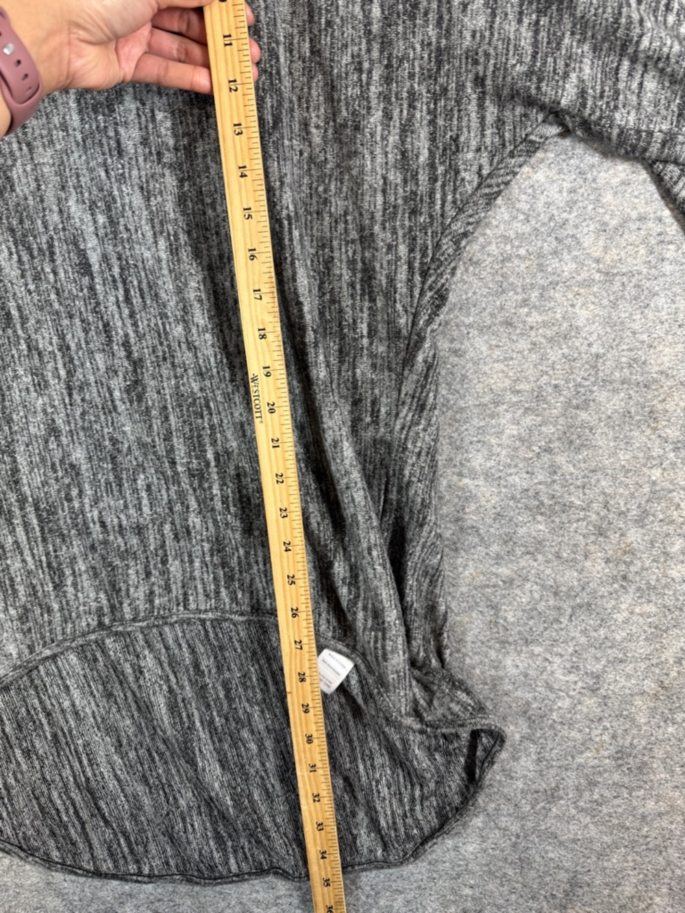 Apricot Heathered Gray High Low Knit Lagenlook Top Minimalist Casual Size 8 - Picture 8 of 10